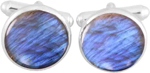 Labradorite Cufflinks Jewelry for Men 925 Sterling Silver, Cuff Links for Wedding Groom Unique Gift, Natural Gemstone Cufflinks