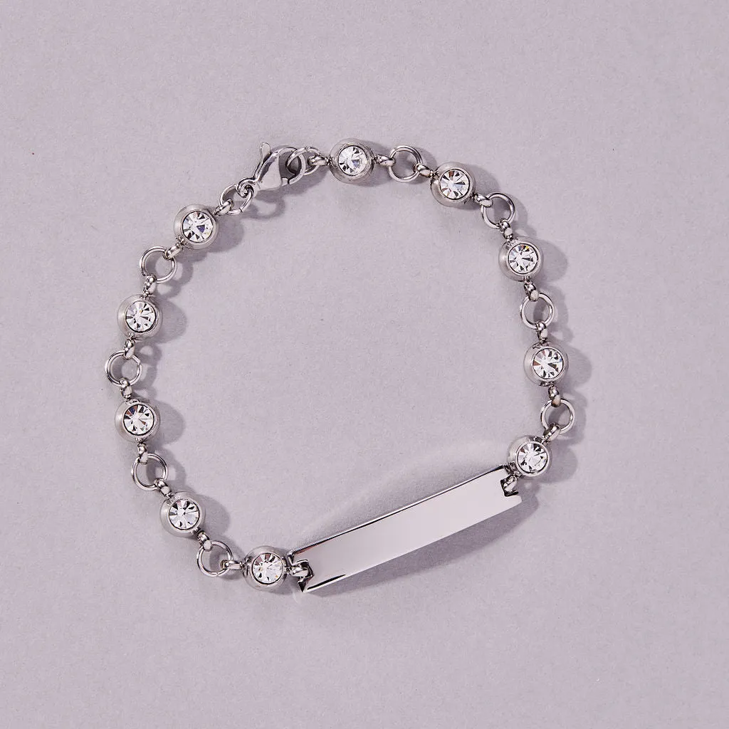 Ladies' ID Bracelet with Crystals