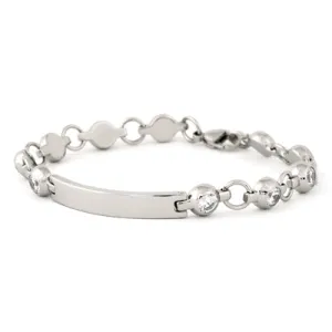 Ladies' ID Bracelet with Crystals