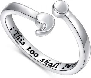 Ladytree My Story Isn't Over Yet Sterling Silver Semicolon Ring This Too Shall Pass Ring Jewelry Size 5-10