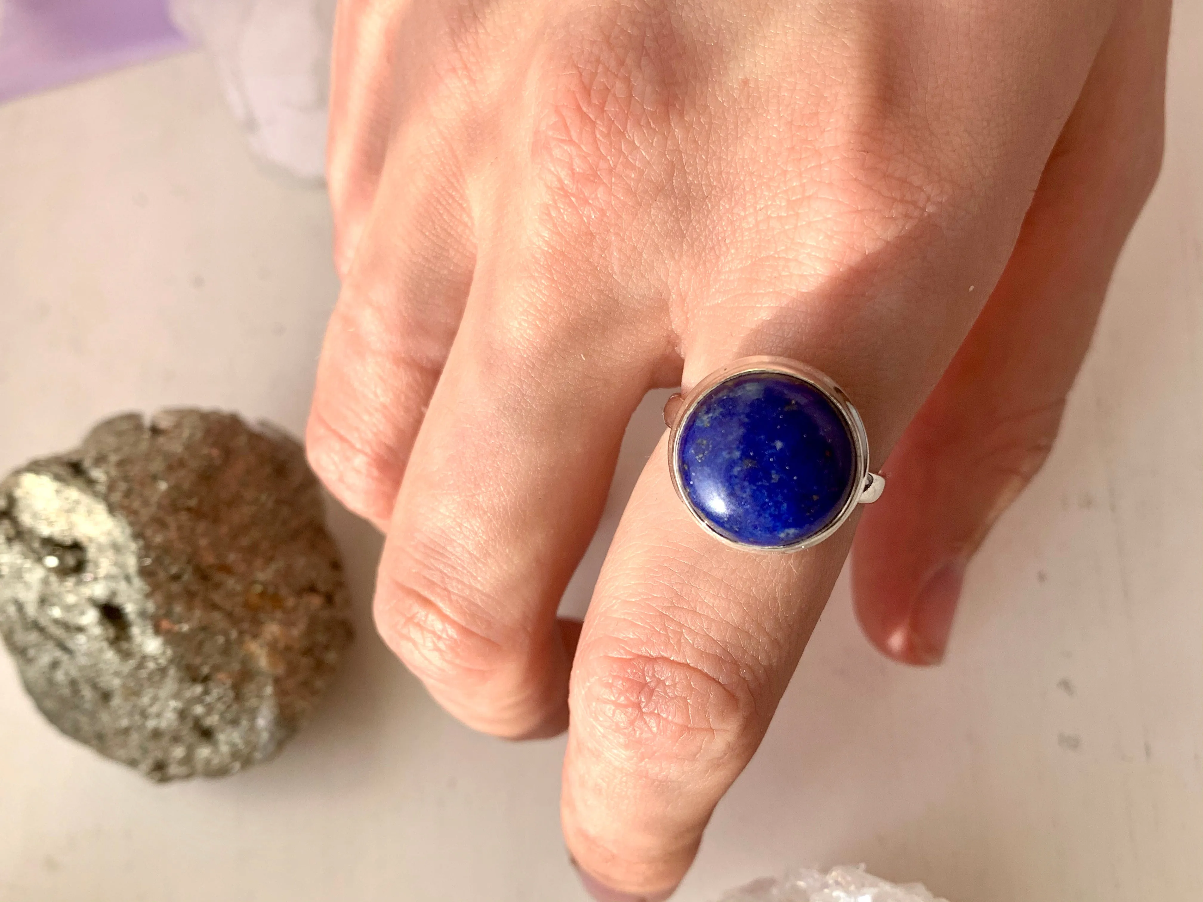Lapis Lazuli Ari Ring - Med. Round (US 8)