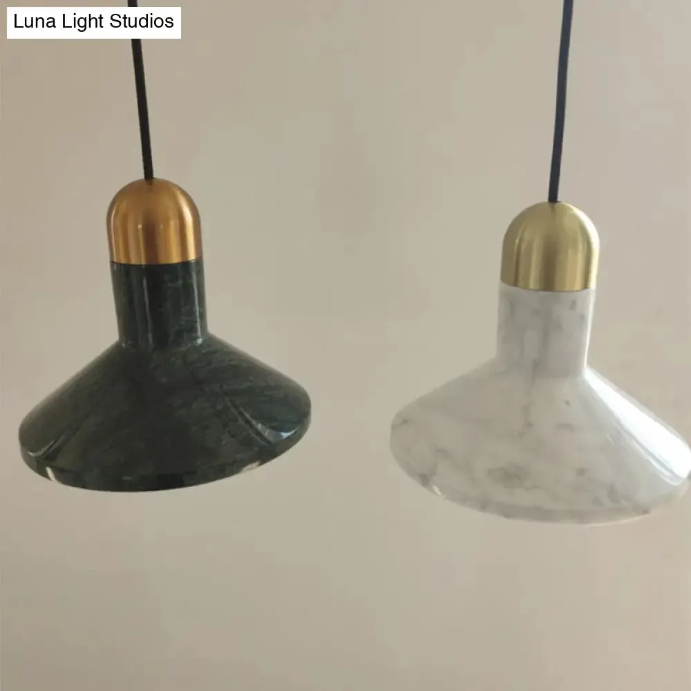 LED Marble Pendant Light Kit in Designer Black/White/Green for Living Room