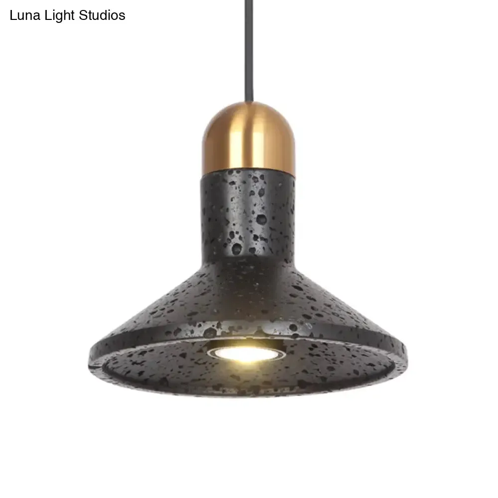 LED Marble Pendant Light Kit in Designer Black/White/Green for Living Room
