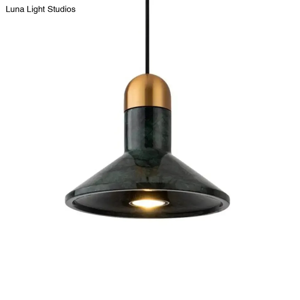 LED Marble Pendant Light Kit in Designer Black/White/Green for Living Room