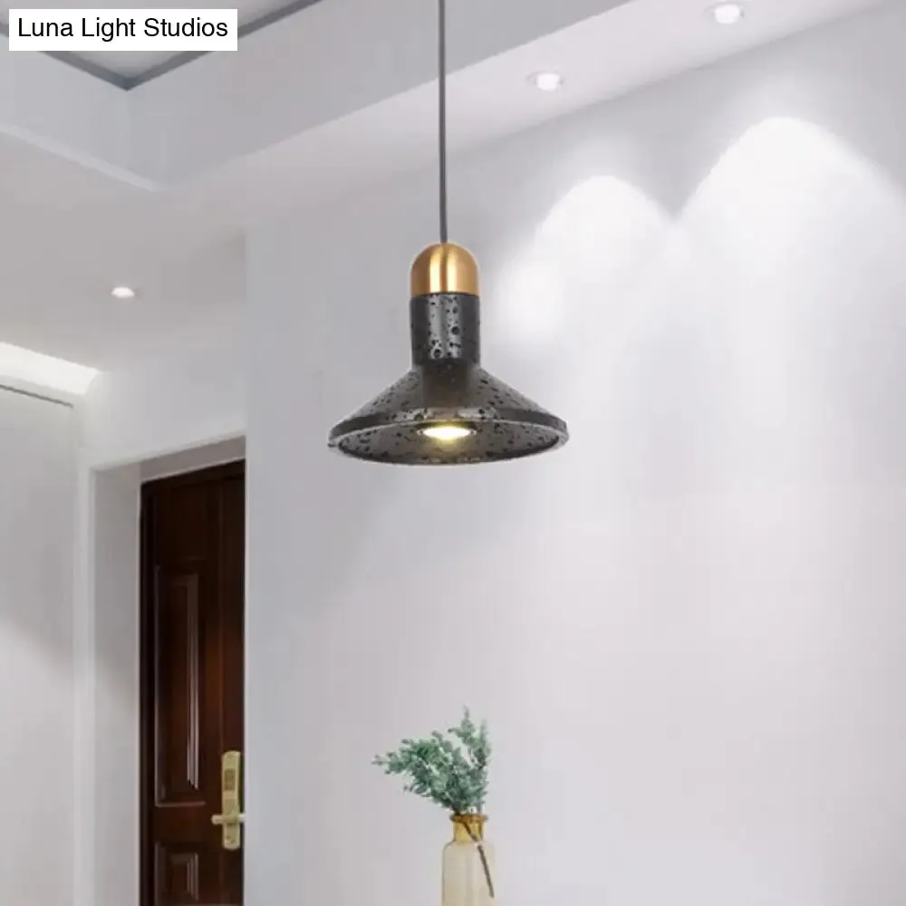 LED Marble Pendant Light Kit in Designer Black/White/Green for Living Room