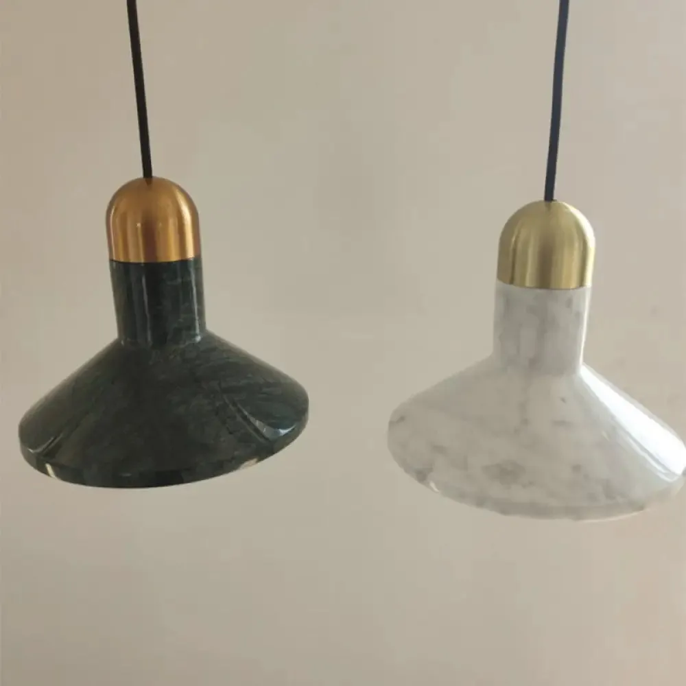 LED Marble Pendant Light Kit in Designer Black/White/Green for Living Room