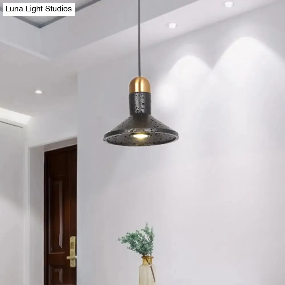 LED Marble Pendant Light Kit in Designer Black/White/Green for Living Room