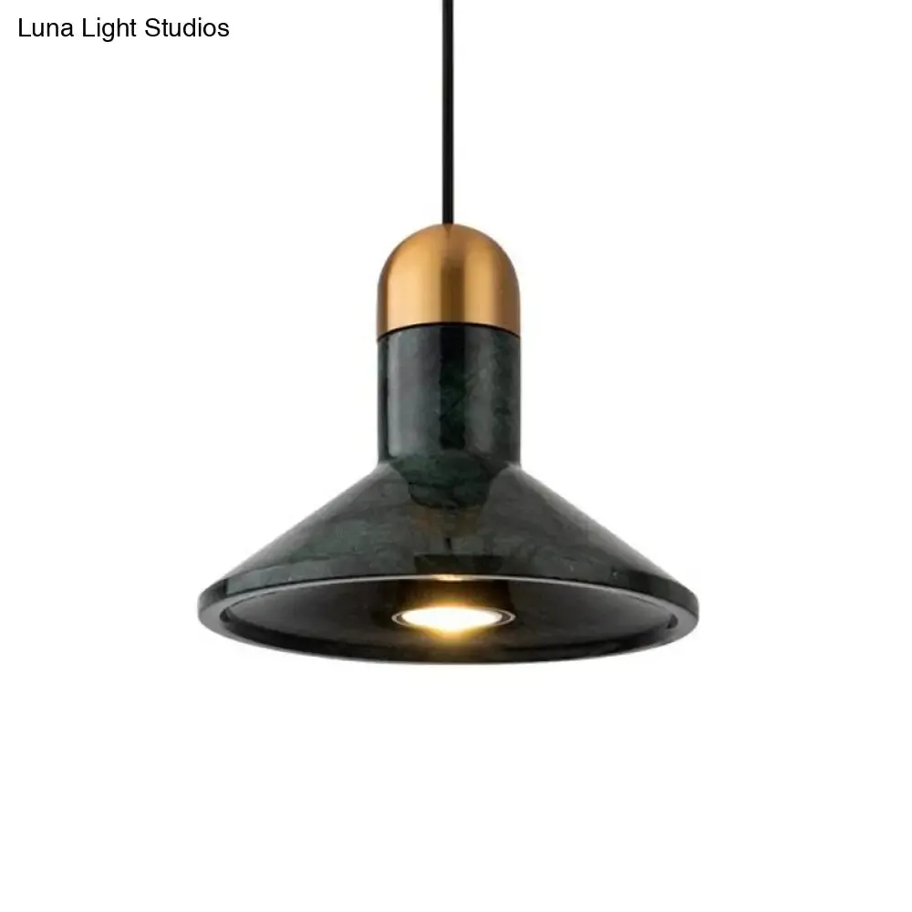LED Marble Pendant Light Kit in Designer Black/White/Green for Living Room