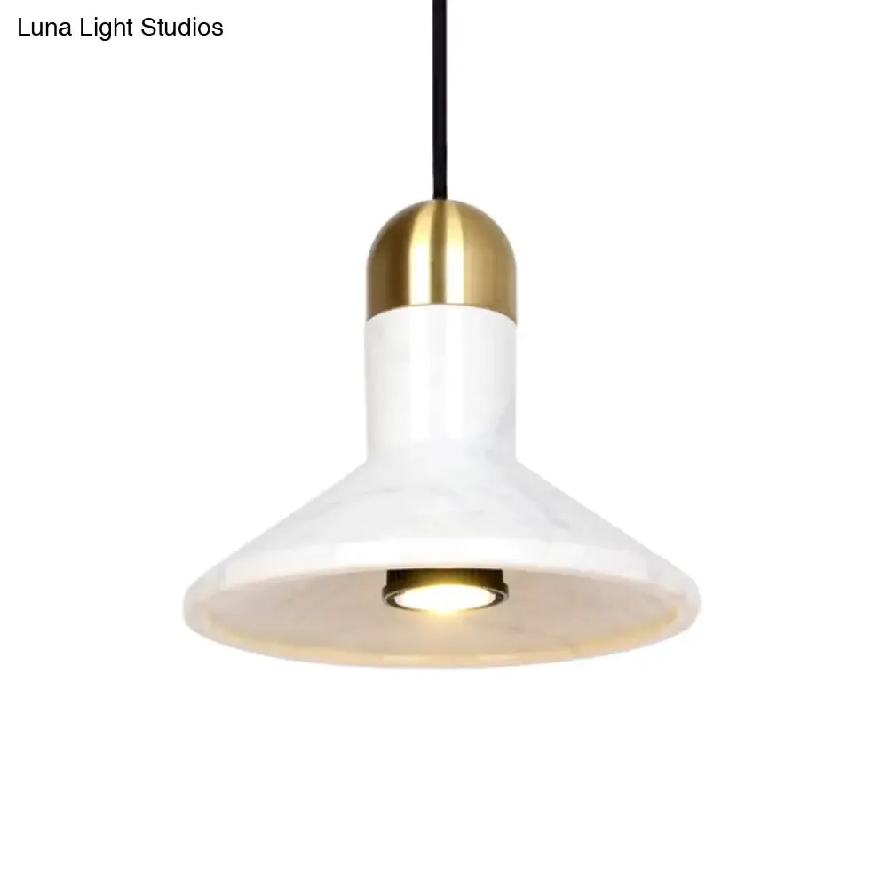 LED Marble Pendant Light Kit in Designer Black/White/Green for Living Room