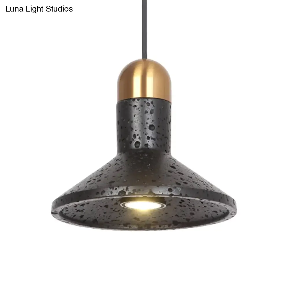 LED Marble Pendant Light Kit in Designer Black/White/Green for Living Room