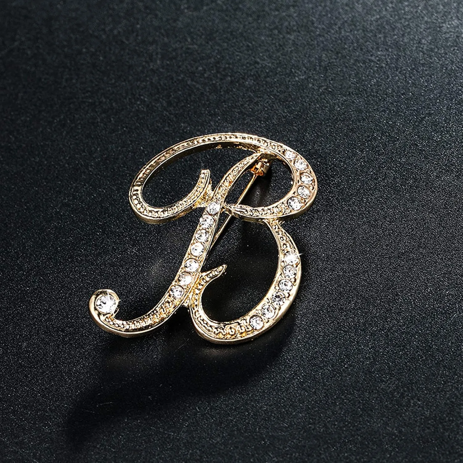 Letter Brooch Pins Initial Rhinestone Brooch for Women Crafts Gold A-Z