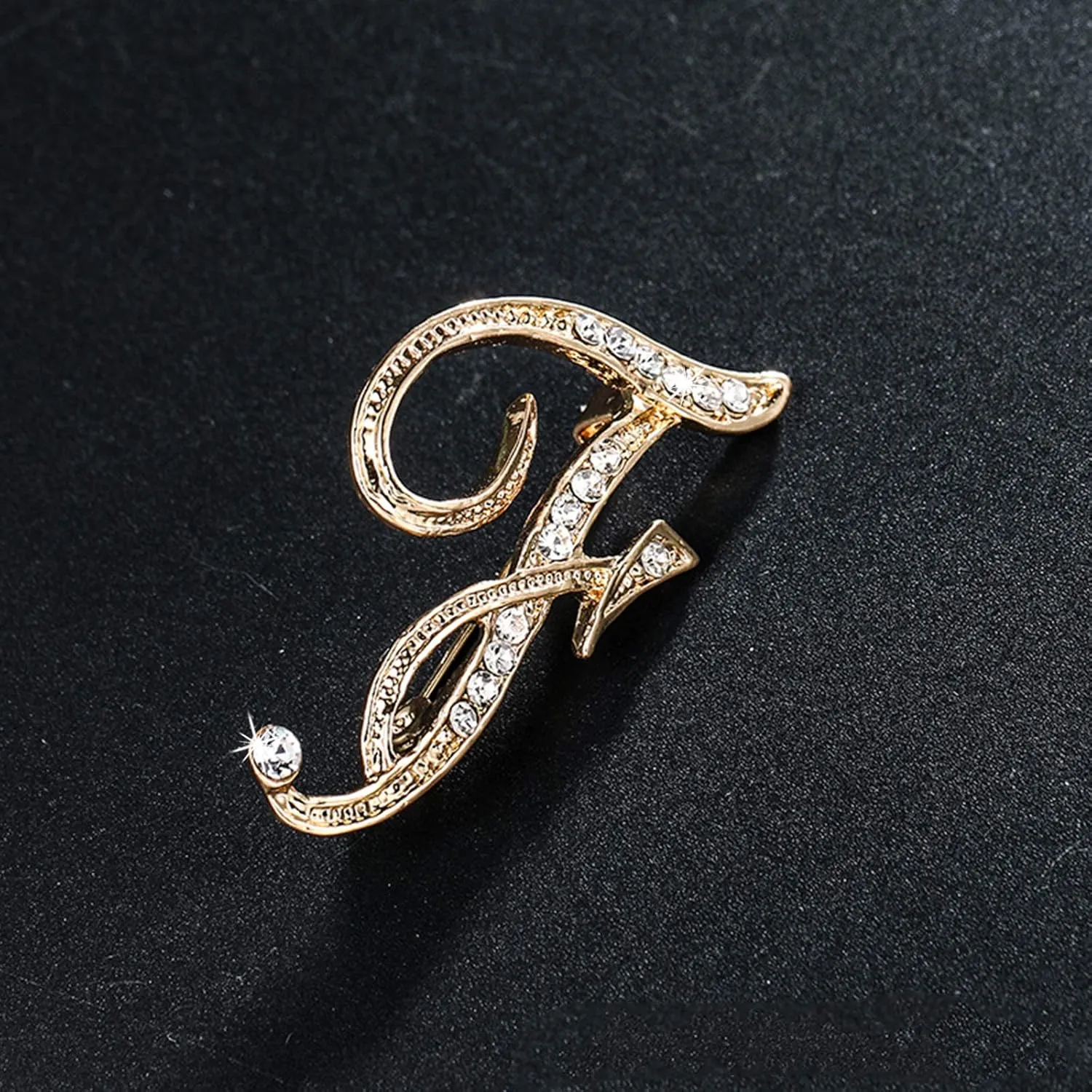 Letter Brooch Pins Initial Rhinestone Brooch for Women Crafts Gold A-Z