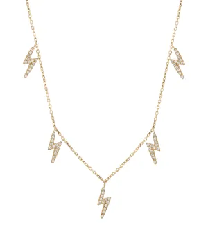 Lightning Sparkle Necklace Multi Gold