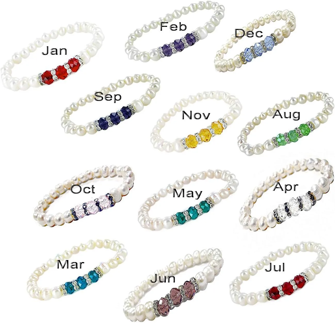 Linpeng womens Elegant Freshwater Cultured Pearls Birthstone Bracelet, Turquoise, 7 5 inch US