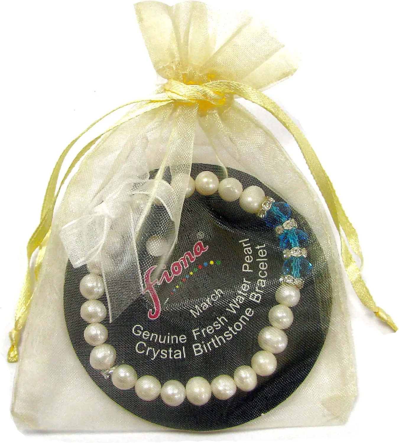 Linpeng womens Elegant Freshwater Cultured Pearls Birthstone Bracelet, Turquoise, 7 5 inch US