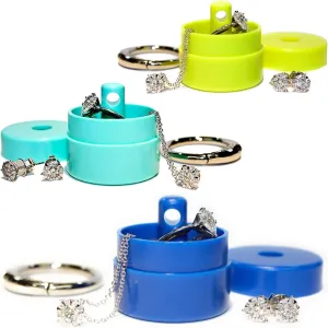 Lion Latch Travel Jewelry Box Case, Ring Holder on Shark Tank - Ring Holder for Women Girls with Keychain, Small Jewelry Organizer Boxes, Portable Ring Keeper Key Chain, Jewelry Storage Case