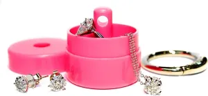 Lion Latch Travel Jewelry Box Case, Ring Holder on Shark Tank - Ring Holder for Women Girls with Keychain, Small Jewelry Organizer Boxes, Portable Ring Keeper Key Chain, Jewelry Storage Case