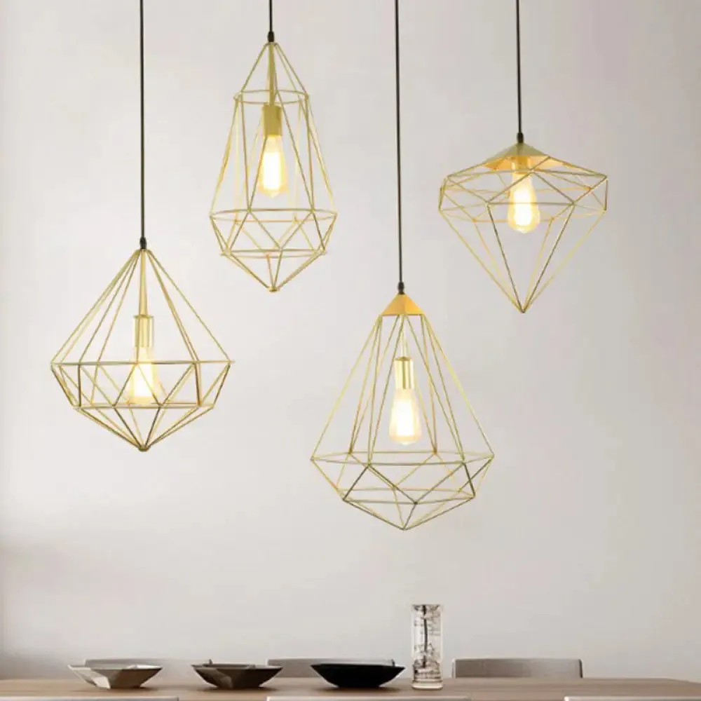 Loft Style Iron Wire Cage Pendant Lamp - Dining Room Suspension Light Fixture