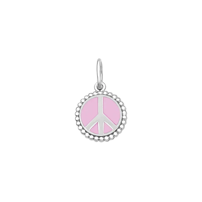 Lola Peace Sign Pendant - Flamingo Pink