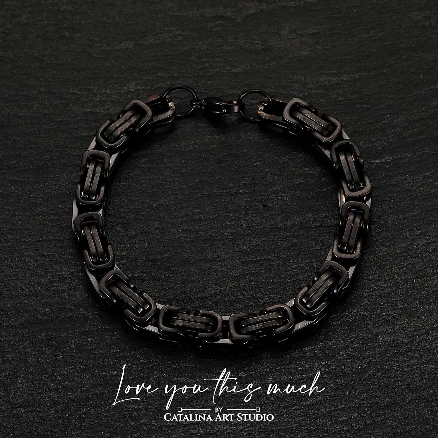 Love You This Much Jewelry Gift Set - Classic Steel Bracelet - Romantic Gift, Unique Husband Gifts