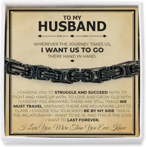 Love You This Much Jewelry Gift Set - Classic Steel Bracelet - Romantic Gift, Unique Husband Gifts