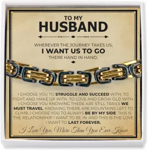 Love You This Much Jewelry Gift Set - Classic Steel Bracelet - Romantic Gift, Unique Husband Gifts