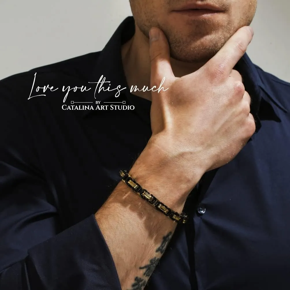 Love You This Much Jewelry Gift Set - Classic Steel Bracelet - Romantic Gift, Unique Husband Gifts