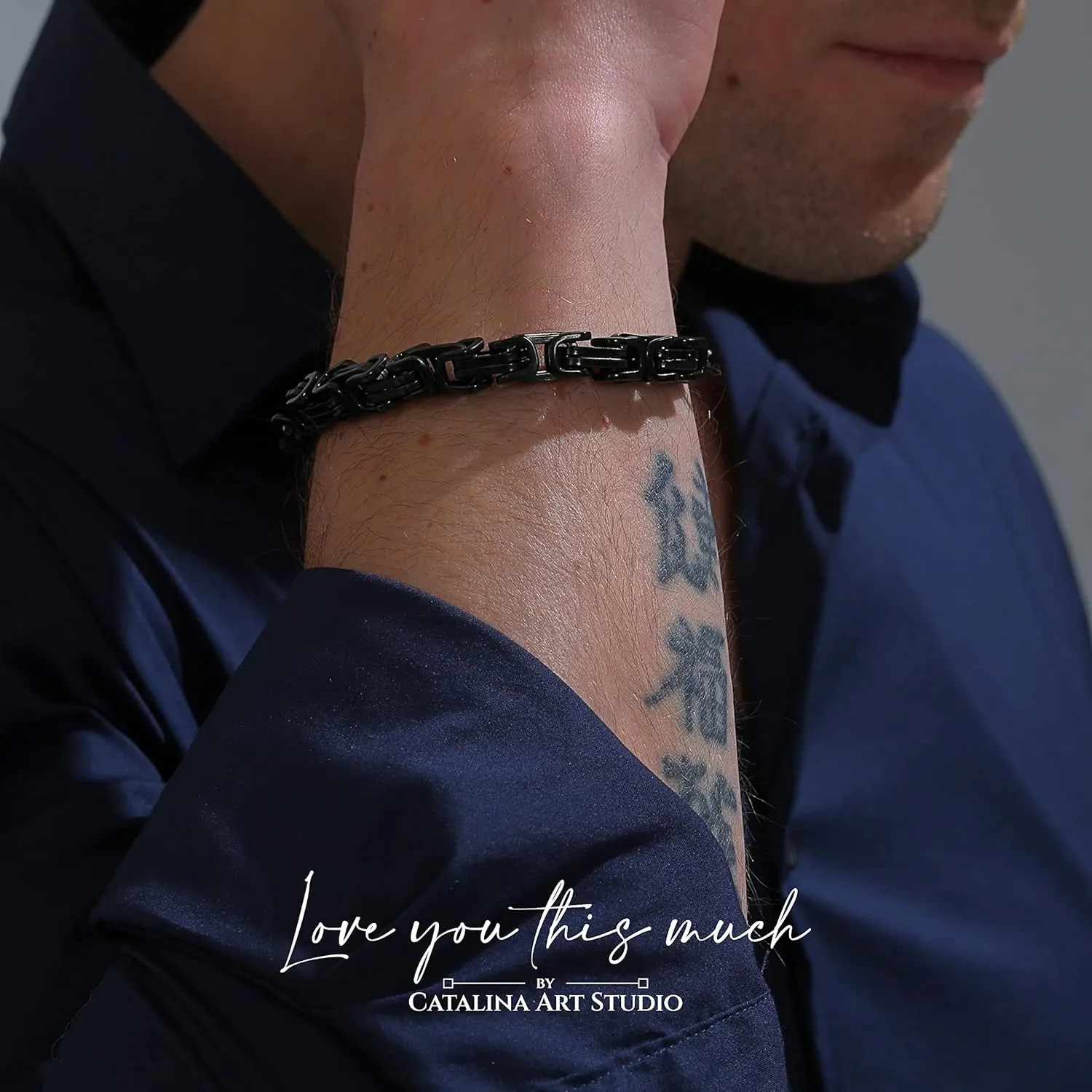 Love You This Much Jewelry Gift Set - Classic Steel Bracelet - Romantic Gift, Unique Husband Gifts