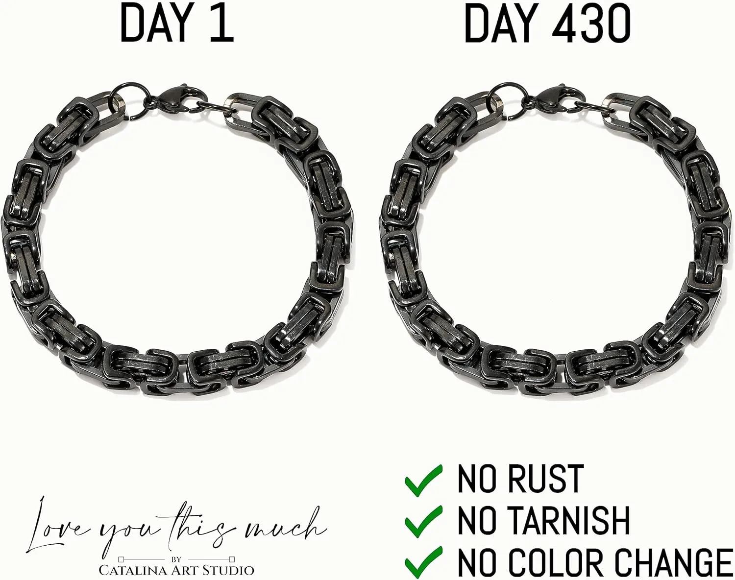 Love You This Much Jewelry Gift Set - Classic Steel Bracelet - Romantic Gift, Unique Husband Gifts