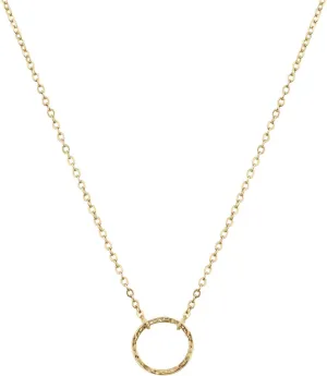LOYATA Dainty Choker Necklace Small Choker Necklaces For Women Circle Pendant Necklace 14k Gold Plated Gold Circle Simple Hammered Karma Necklace Gold Jewerlry Gift For Her