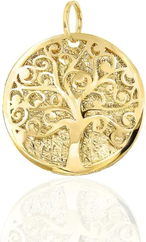 Lucchetta - Small Tree of Life Pendant Charm in 14K Yellow Gold