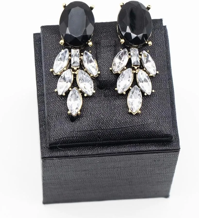 Lux Statment Necklace Leaf Crystal Choker Eveing Dress Brial Jewelry Necklace Earrings Set for Women