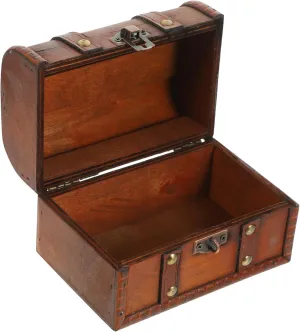 MAGICLULU Treasure Box Vintage Pirate Style Jewelry Storage Chest with Lock Decorative Trinket Organizer for Adults present for Parties and Special Occasions
