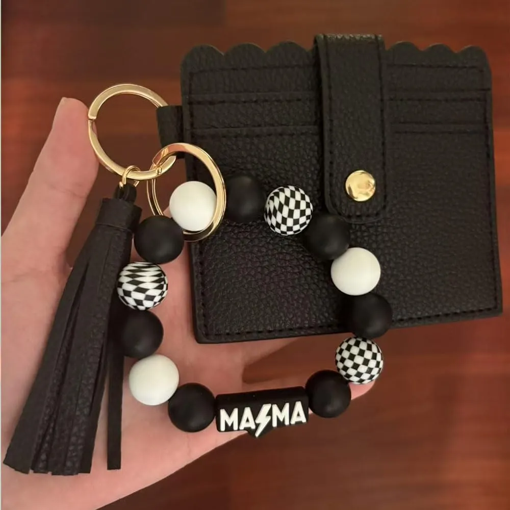 Mama Keychain Wristlet with Wallet Mom Birthday Gift Mothers Day Gifts for Women