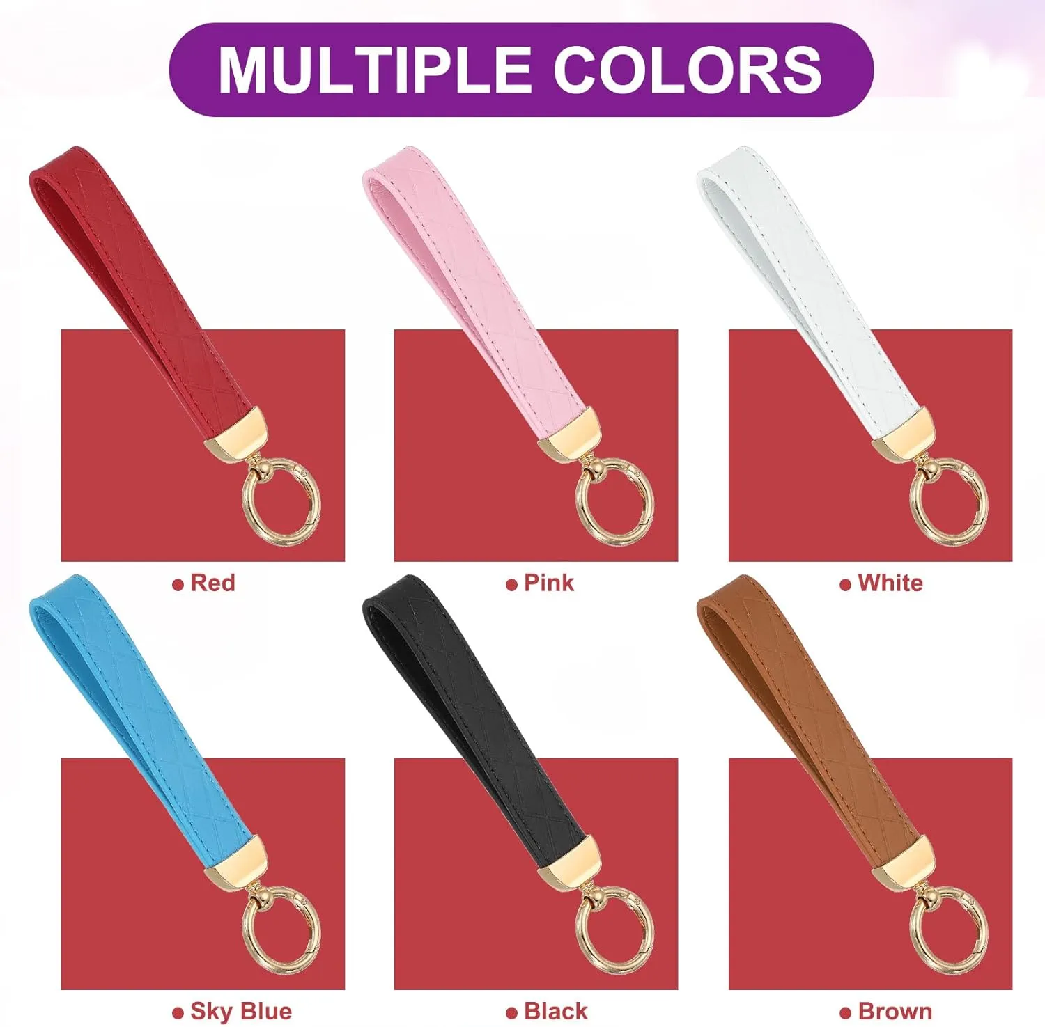MECCANIXITY Leather Wristlet Keychain Car Key Chain Wristlet for Women Key Fob Holder with D Ring and Key Ring