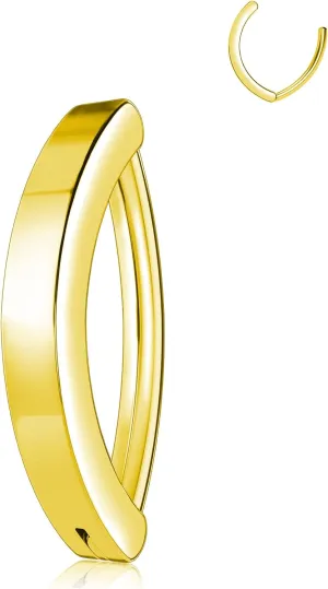 Melighting 14G Belly Clicker Hoop Stainless Steel 316L Belly Button Rings for Women Reverse Curved Belly Rings Clicker Belly Piercing Hoop for Women