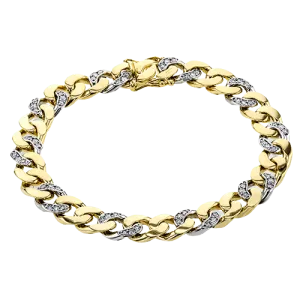 Men's Bracelet In 18k Gold With Diamonds