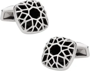 Men's Unique Black Cuff Links Caged Stainless Steel Cufflinks with Travel Presentation Gift Box
