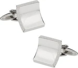 Mens Unique Silver Cuff Links Raw Edge Silver Cufflinks with Presentation Gift Box Wedding Party Groomsmen Groom Man