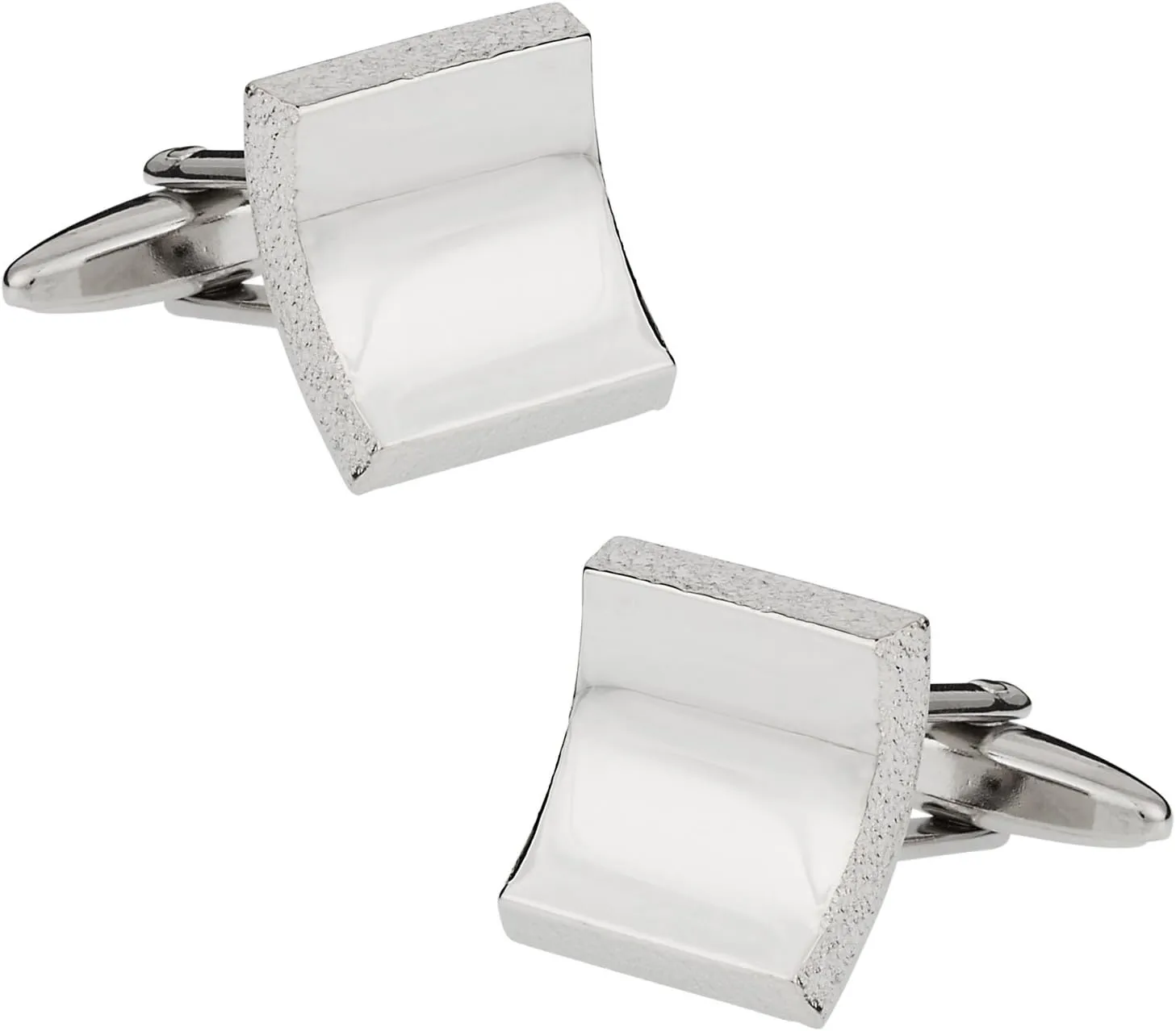 Mens Unique Silver Cuff Links Raw Edge Silver Cufflinks with Presentation Gift Box Wedding Party Groomsmen Groom Man