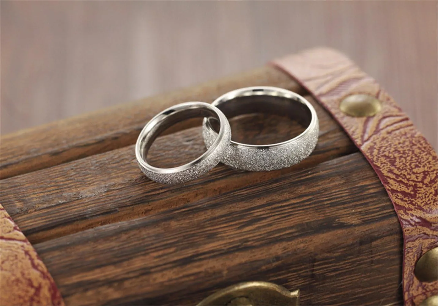 Mens Womens Stainless Steel Sandblast Finish Ring Couple Engagement Wedding Silver Promise Matching Band