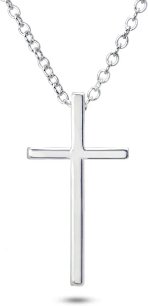 Metal Factory 925 Sterling Silver Cross Pendant Necklace