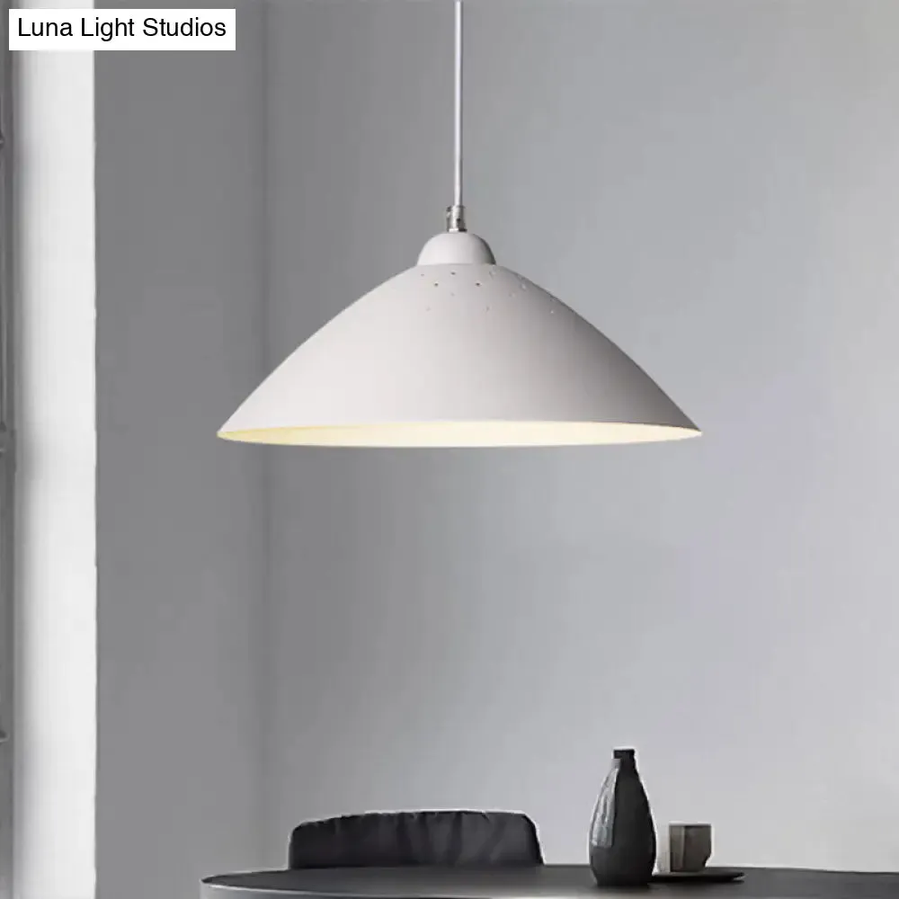 Metallic Conic Pendant Light with Scattered Hole Design - Industrial Style for Balcony or Ceiling