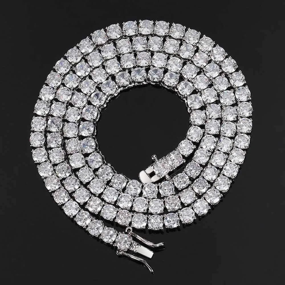 Michooyel Tennis Necklace for Women Tennis Chain Women Iced Out Necklace Prong-Setting 5A Cubic Zirconia Stones Fashion Jewelry 3mm 4mm 5mm 6mm, 16,18,20,22,24 Inches