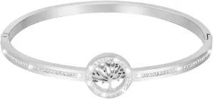 MILAKOO 6mm Lucky Tree of Life Bangle Bracelt for Women Stainless Steel Cuff Cubic Zirconia Wrisrband