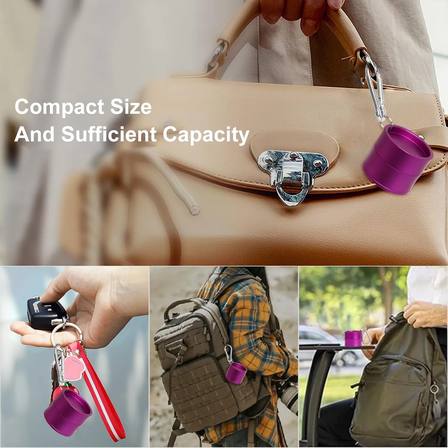 Mini Travel Ring Holder Keychain, Portable Jewelry Holder Keychain with Protective Sponge, Small Necklace Earrings Case for Gym Sports Bag Purse
