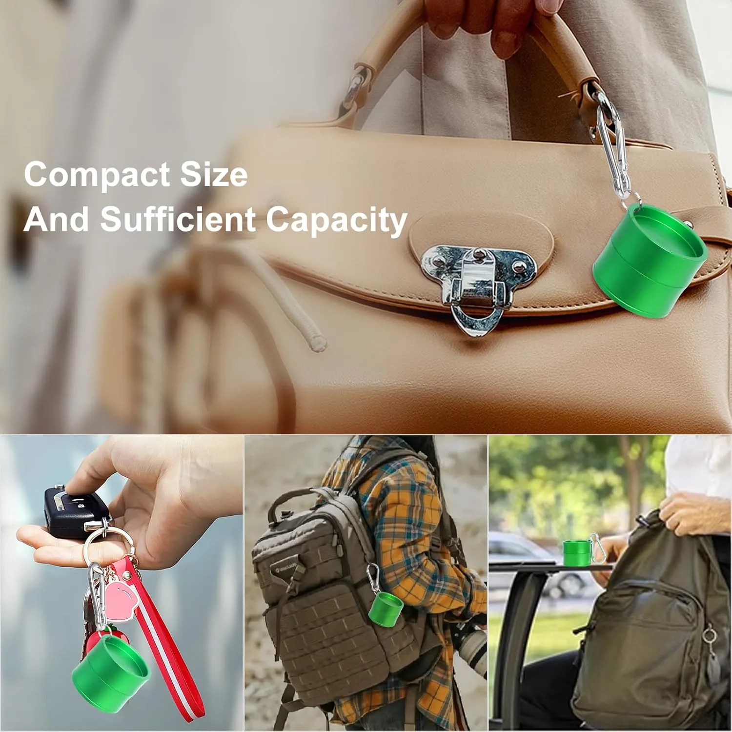 Mini Travel Ring Holder Keychain, Portable Jewelry Holder Keychain with Protective Sponge, Small Necklace Earrings Case for Gym Sports Bag Purse