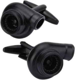 Mini Turbo Cufflinks in Matte Black, Unique Gift for Car Enthusiasts and Motorsport Fans