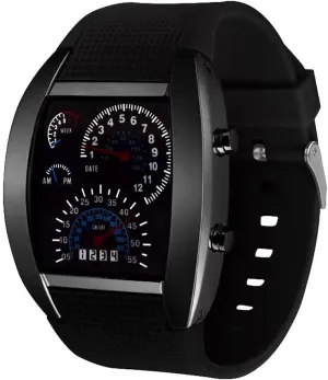 MINILUJIA Unique Cool Creative Fashion Simulate Car Dashboard LED Display Men Sport Wristwatches Rubber Watch Band