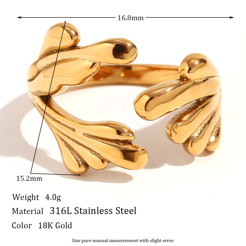 Minimalist Versatile Circle Geometric Stainless Steel 18K Gold Plated Rings